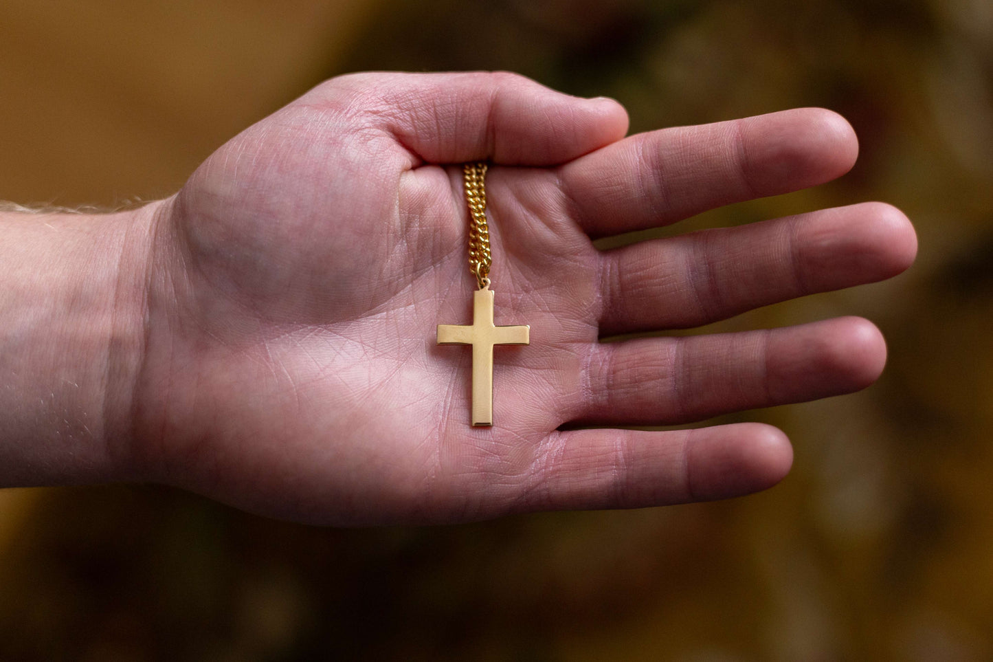 High-Polished Latin Cross Necklace