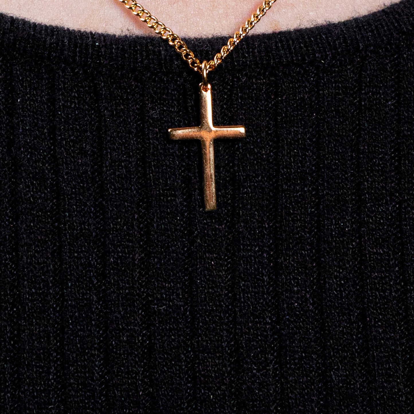 High-Polished Latin Cross Necklace