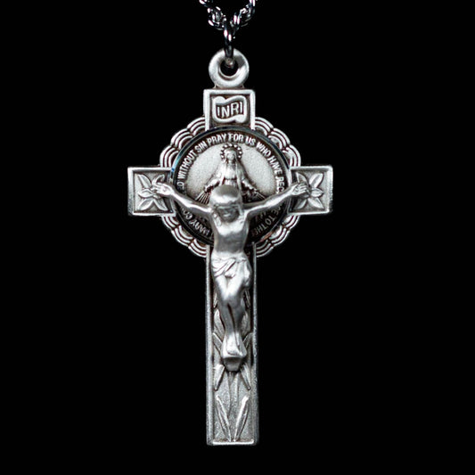 Miraculous Medal Crucifix Necklace