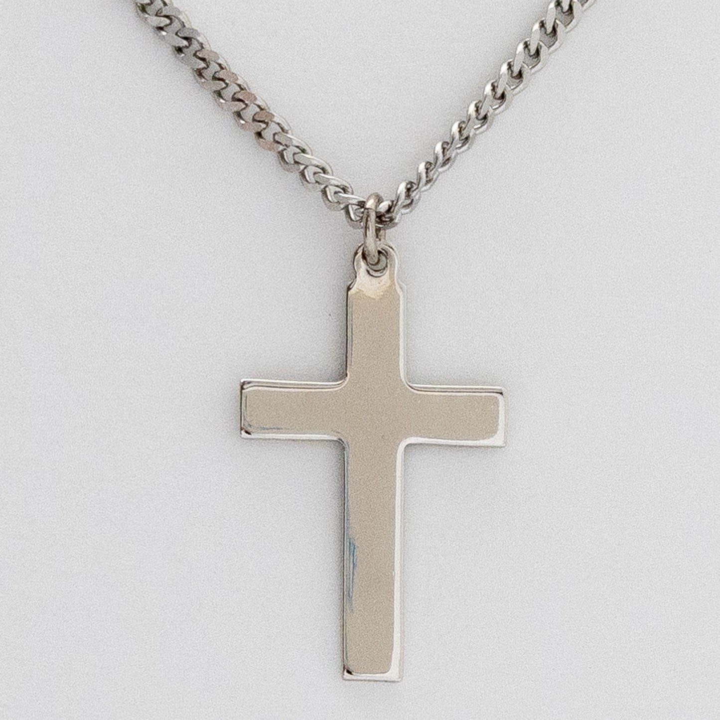 High-Polished Latin Cross Necklace