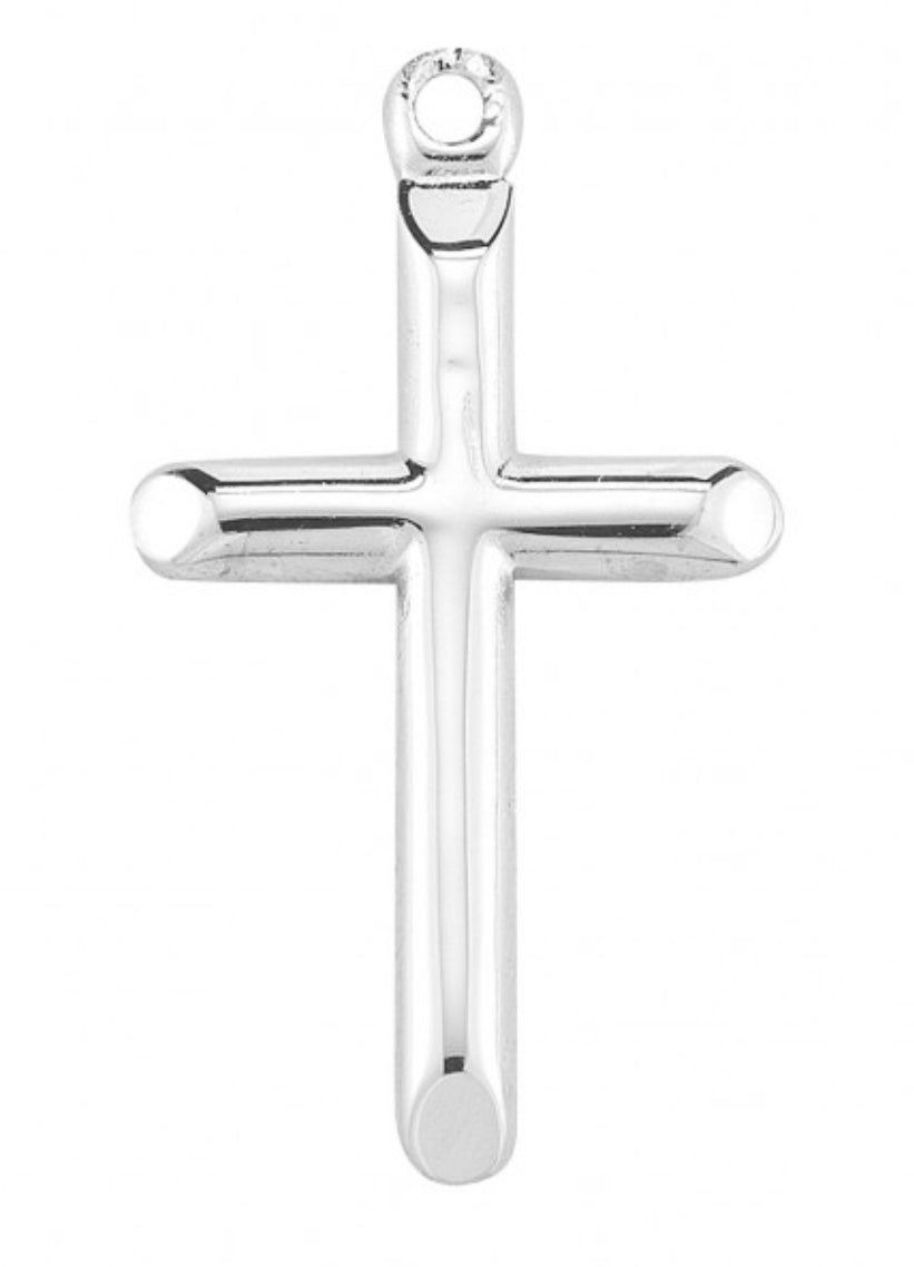 High Polished Simple Cross Necklace