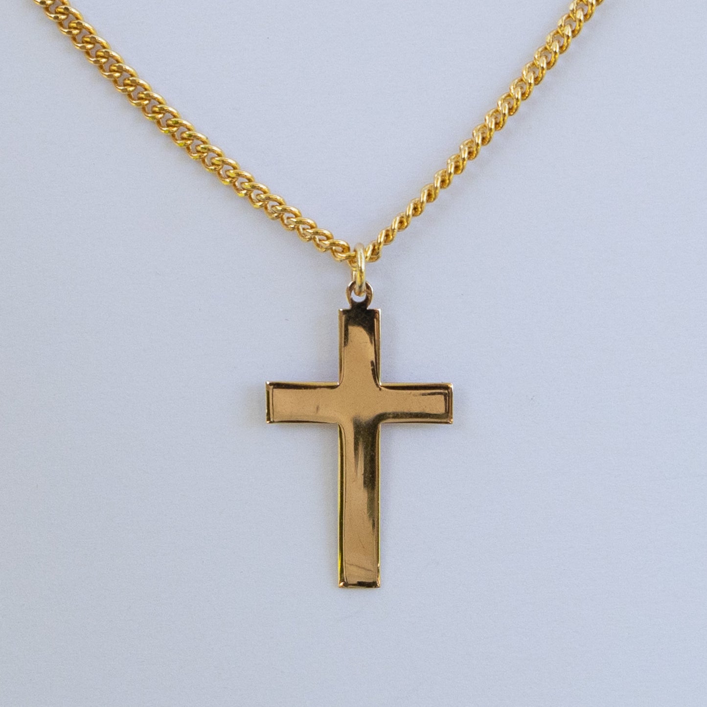 High-Polished Latin Cross Necklace