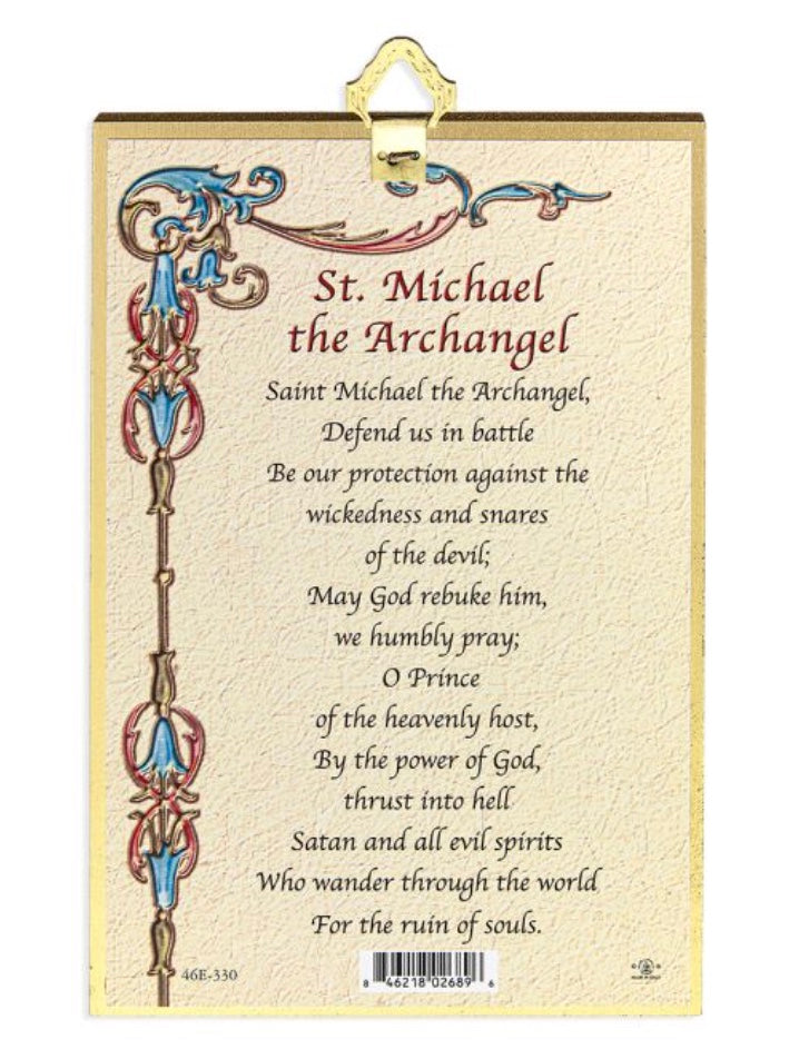4" x 6" St. Michael Gold Foil Mosaic Plaque