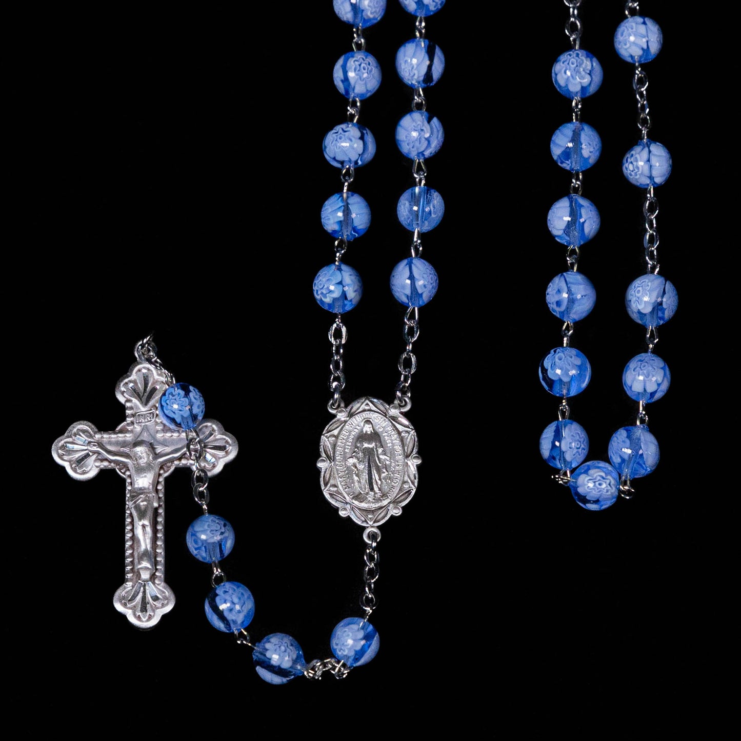 Venetian Glass Flower Rosary