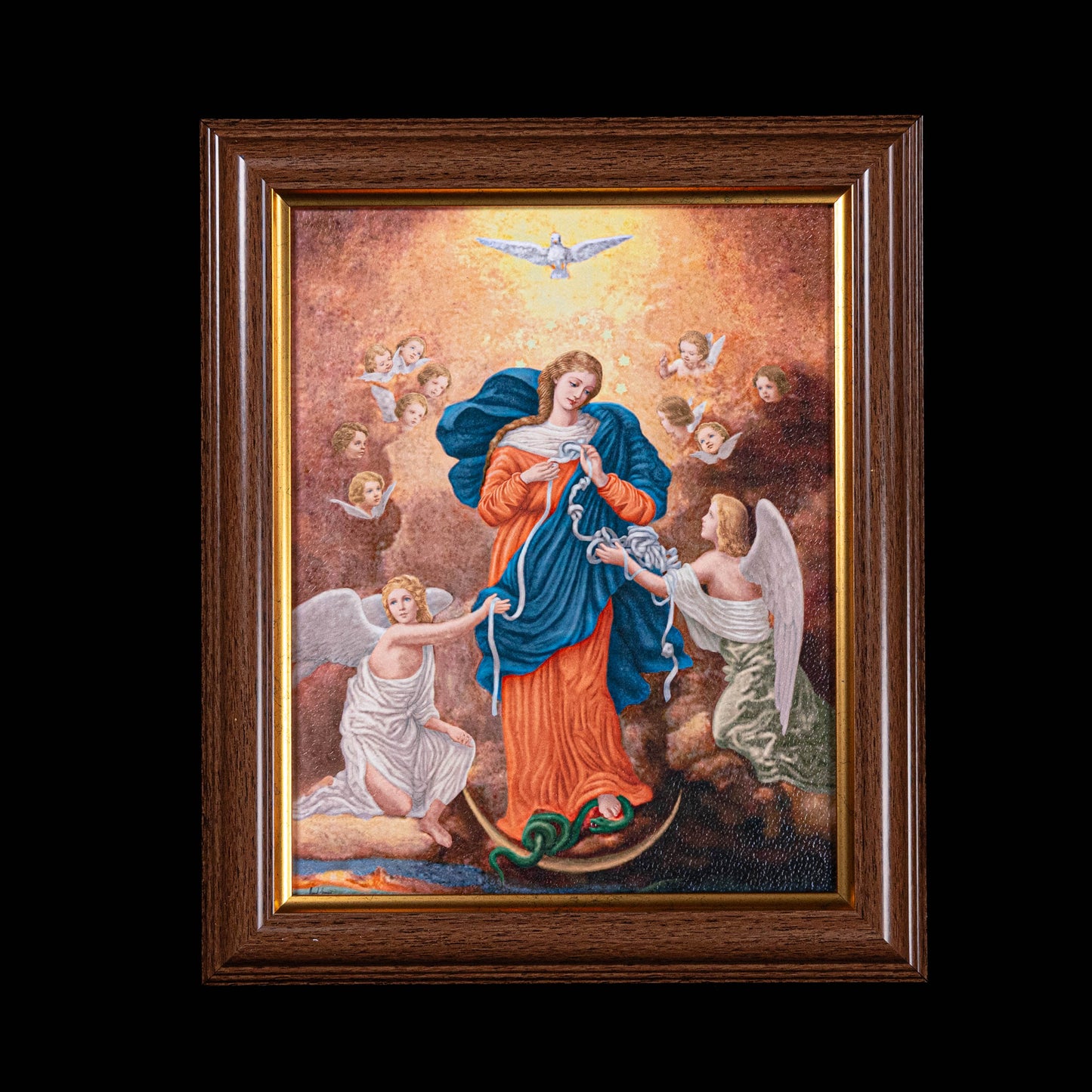 10.5" x 12.5" Our Lady Untier of Knots, Framed Art
