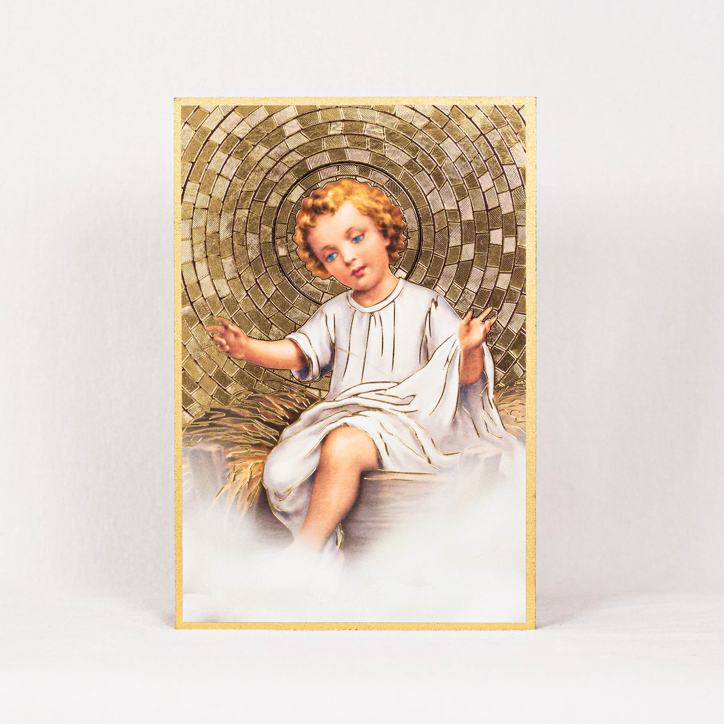 4" x 6" Baby Jesus Gold Foil Mosaic Plaque