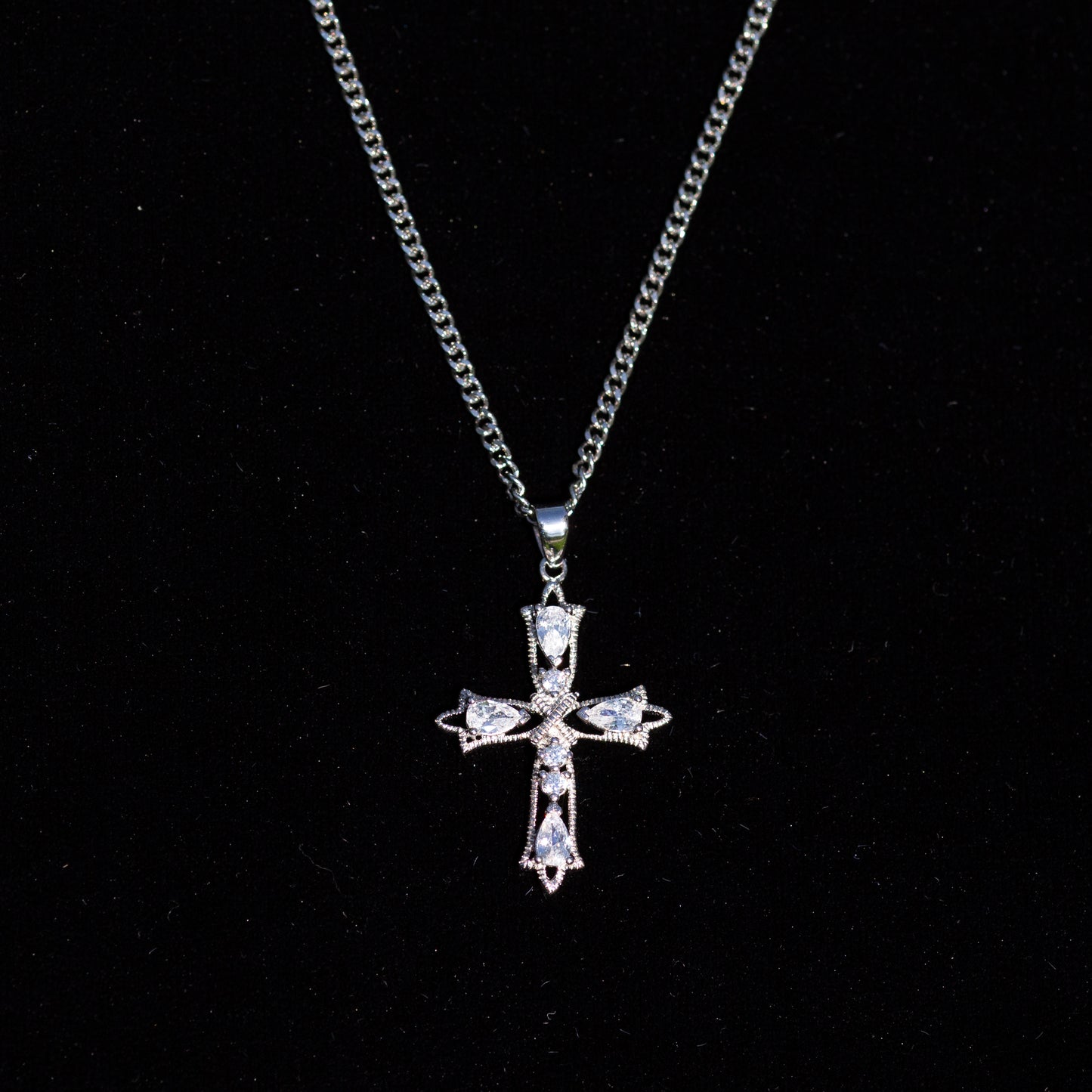 Intricate Clear Crystal Cross