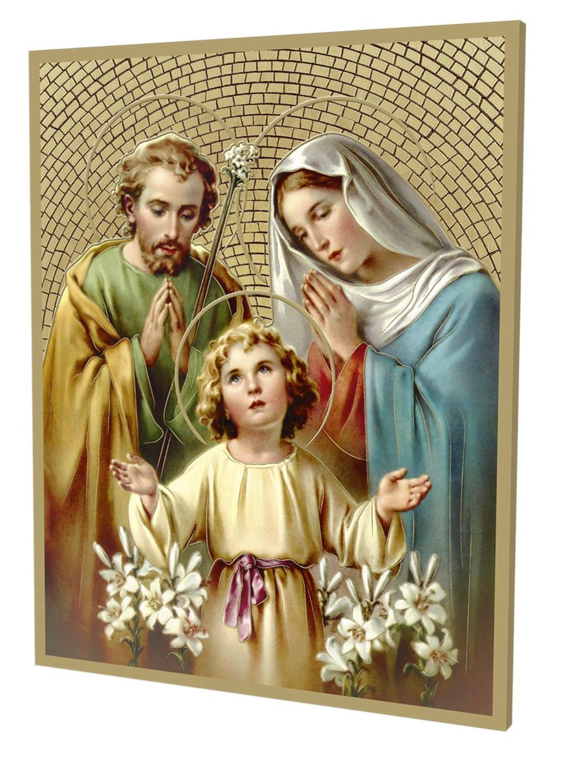 8" x 10" Gold Foil Mosaic Plaque of The Holy Family