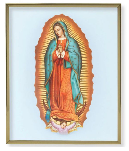 11" x 14" Gold Plaque Frame with a Our Lady of Guadalupe Print