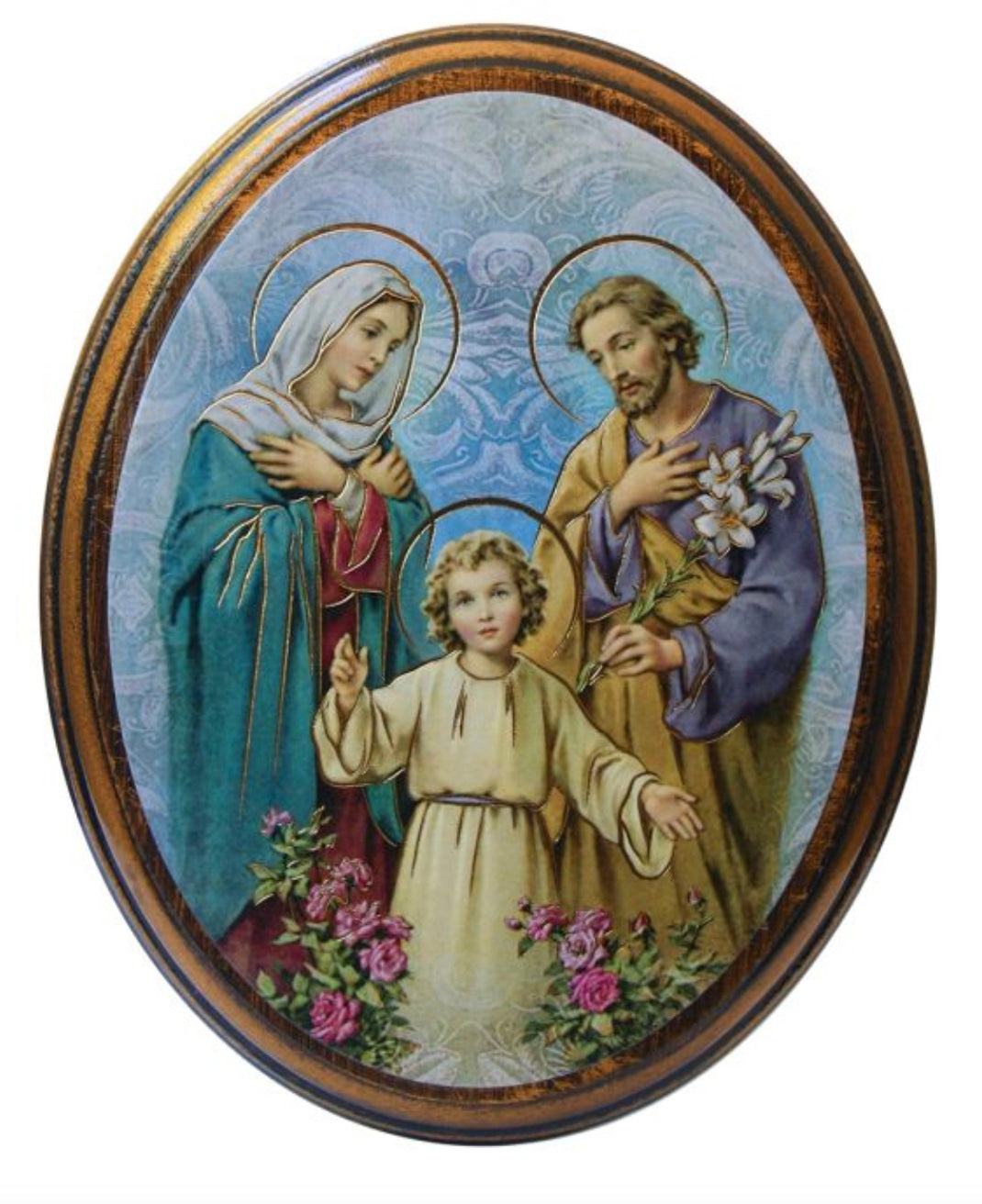 Holy Family Antiqued Wood Plaque