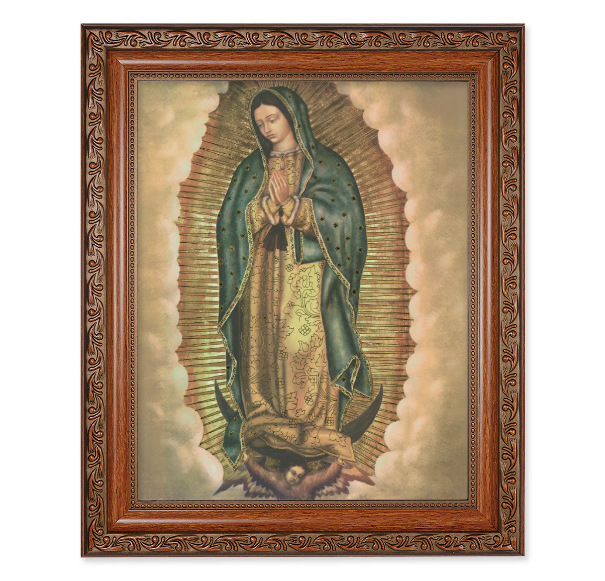 10"x 12" Our Lady of Guadalupe Mahogany Finished Framed Art