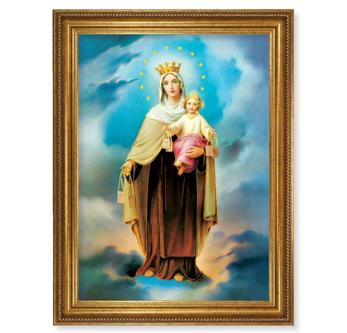 23.5" x 31" Our Lady of Mount Carmel Antique Gold-Leaf Framed Art