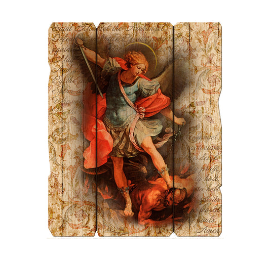 St. Michael Wood Wall Plaque