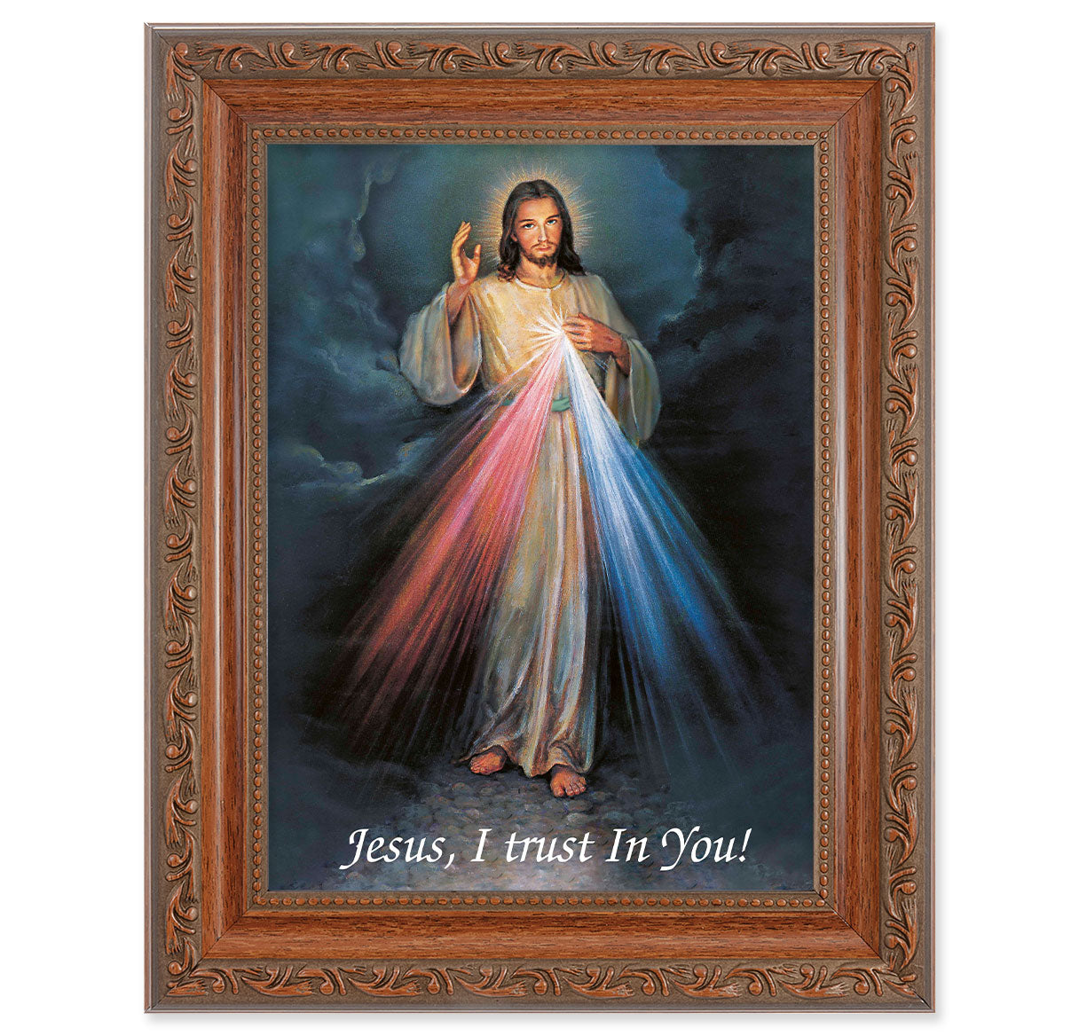 8.25" x 10.25" Divine Mercy Mahogany Finish Framed Art