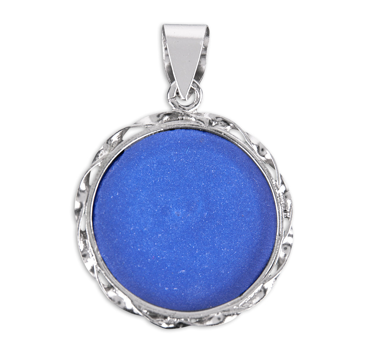 Blue Our Lady of Lourdes Cameo Medal
