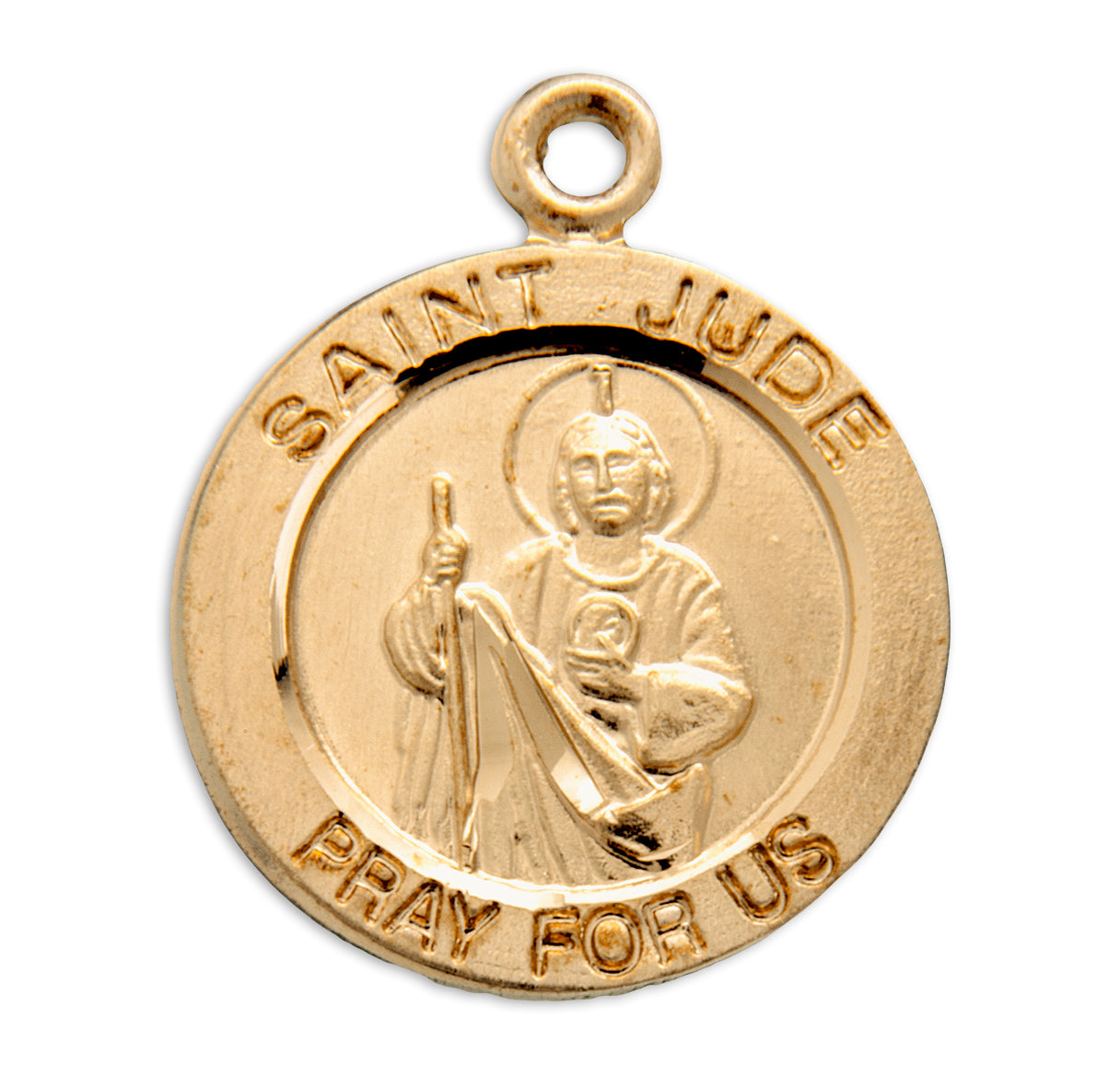 Saint Jude Round Gold Over Sterling Silver Medal