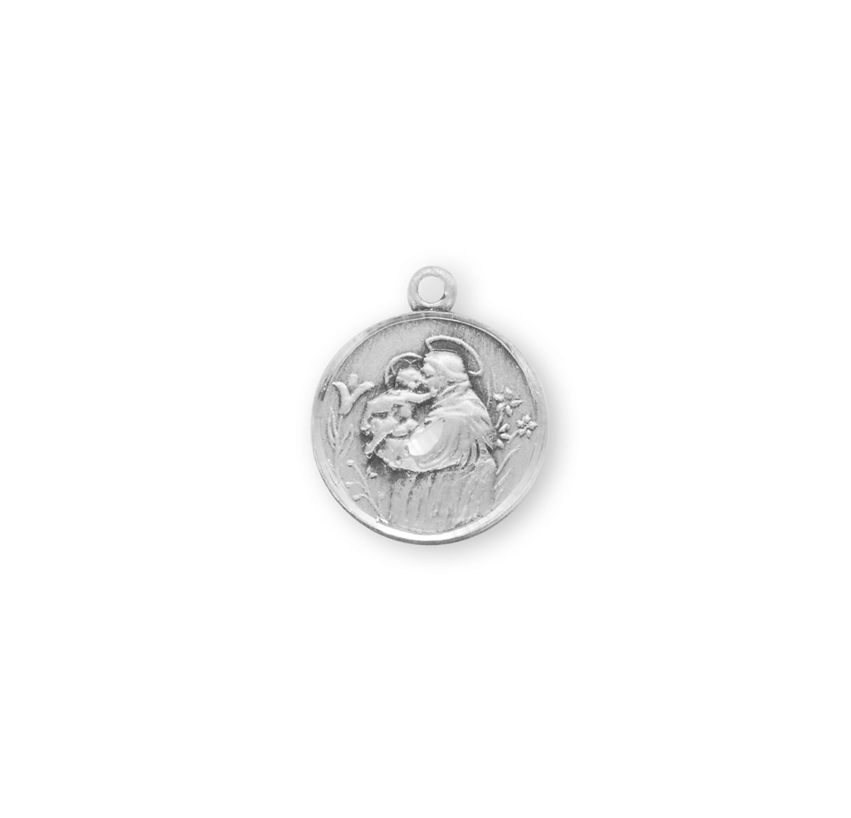 Saint Anthony Round Sterling Silver Medal