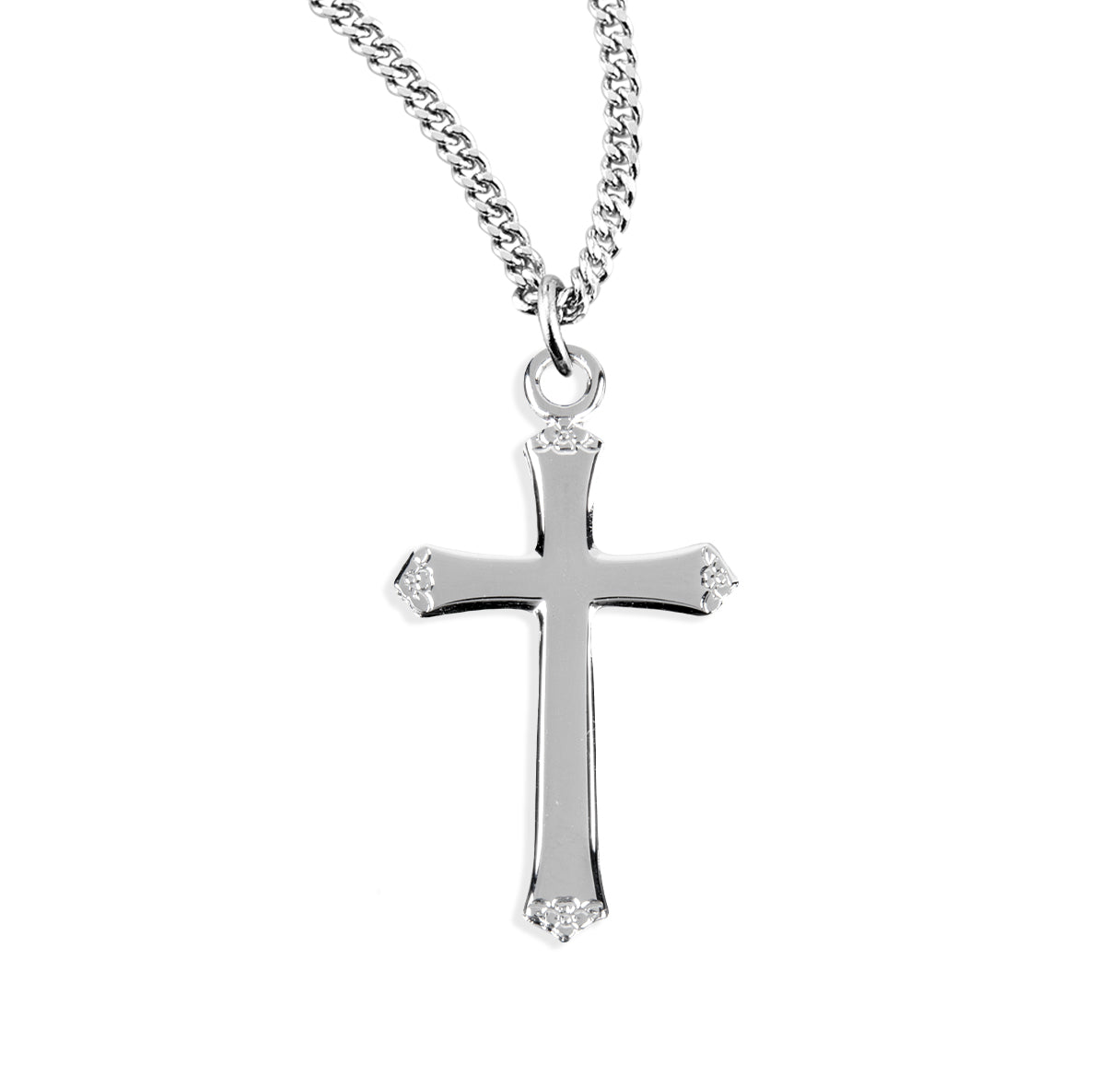 Flower Tipped Cross Necklace