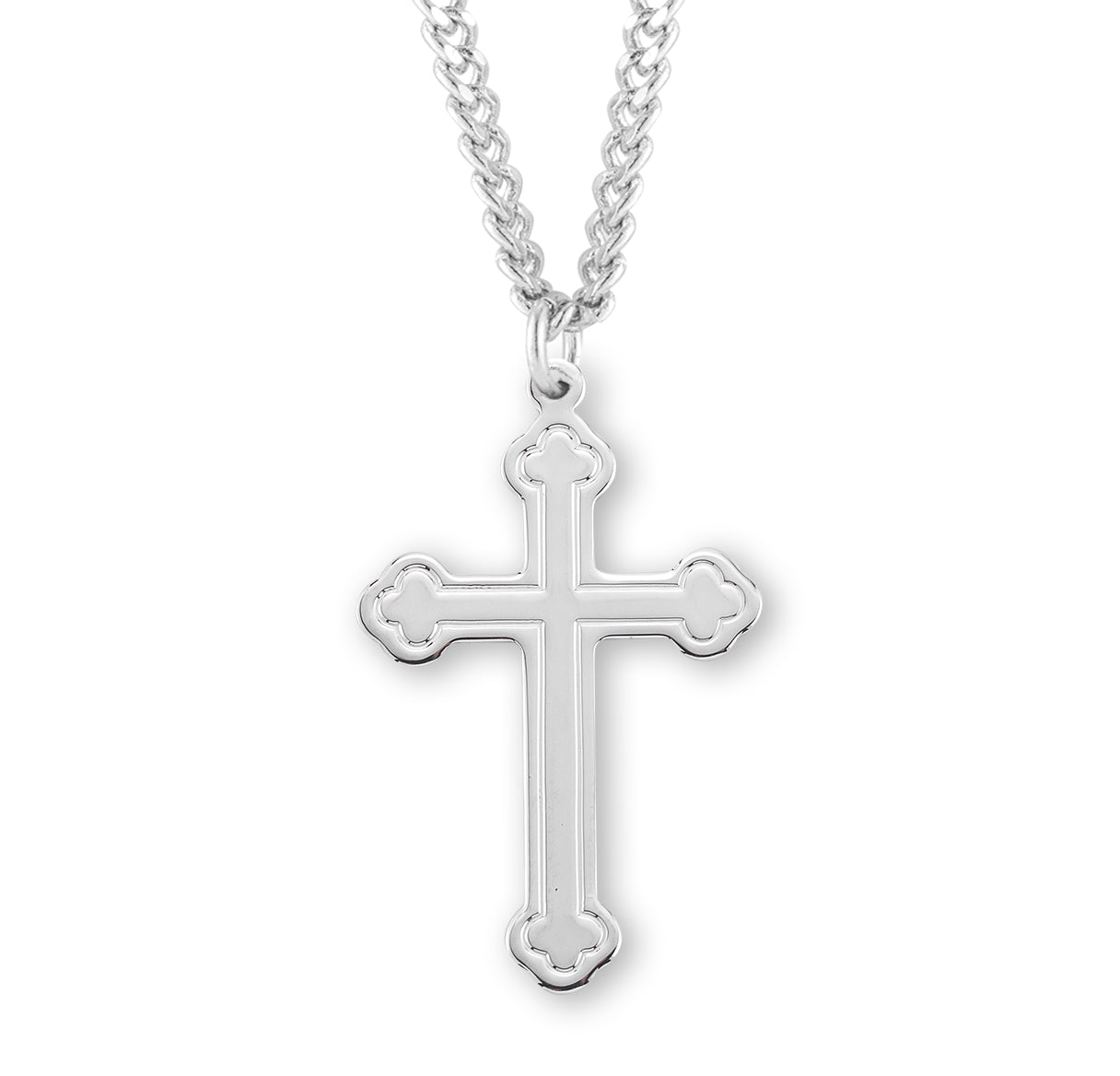 Silver Cross Necklace (1.4" Metal)