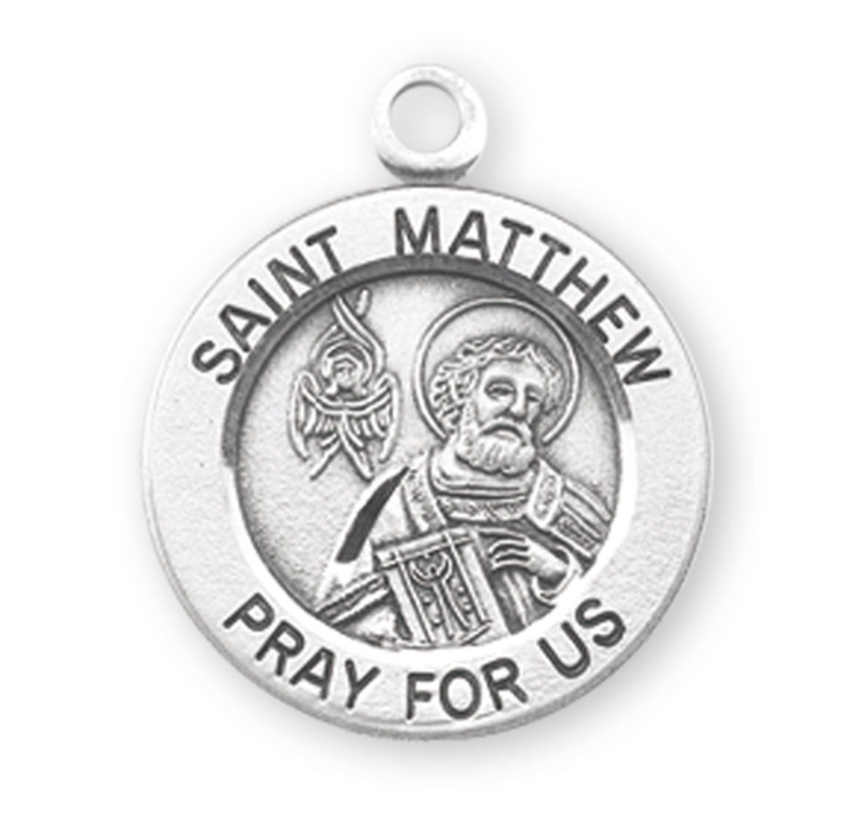 Saint Matthew Round Sterling Silver Medal