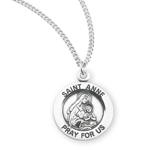 Saint Anne Round Sterling Silver Medal