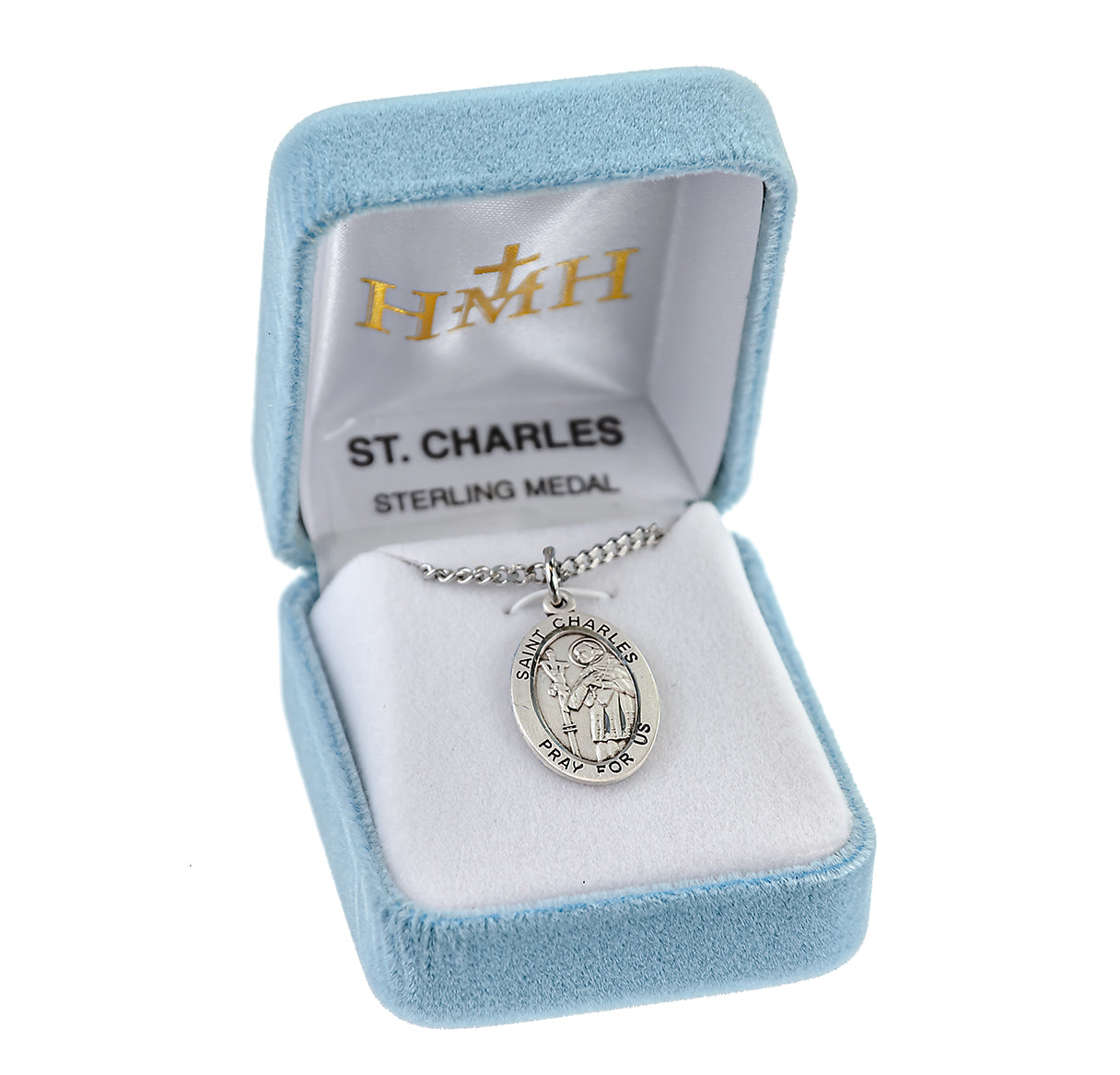 Patron Saint Charles Oval Sterling Silver Medal
