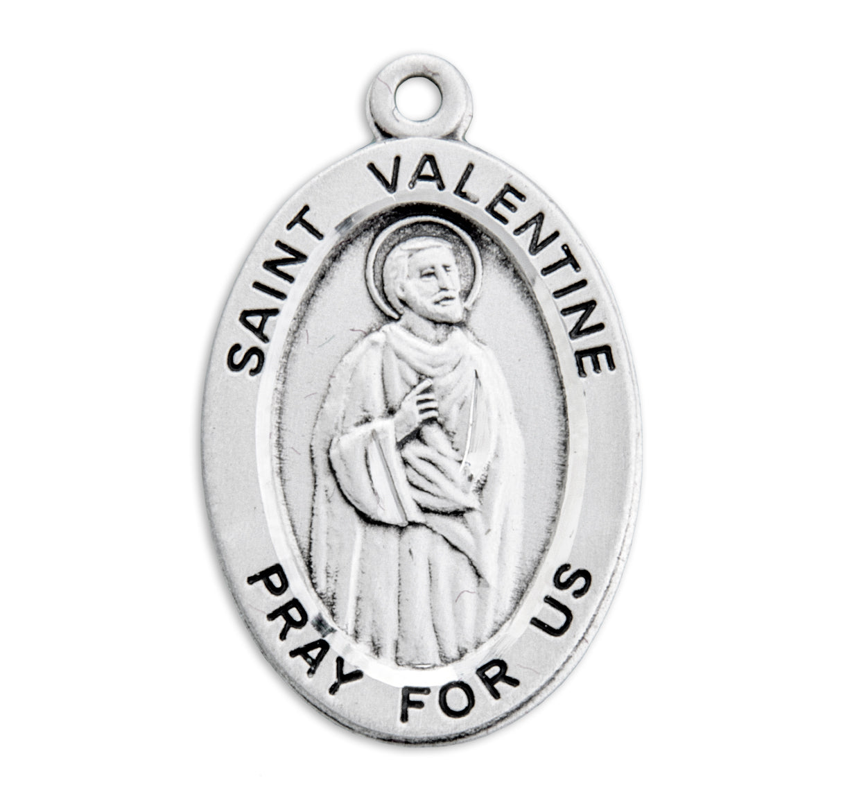 Patron Saint Valentine Oval Sterling Silver Medal