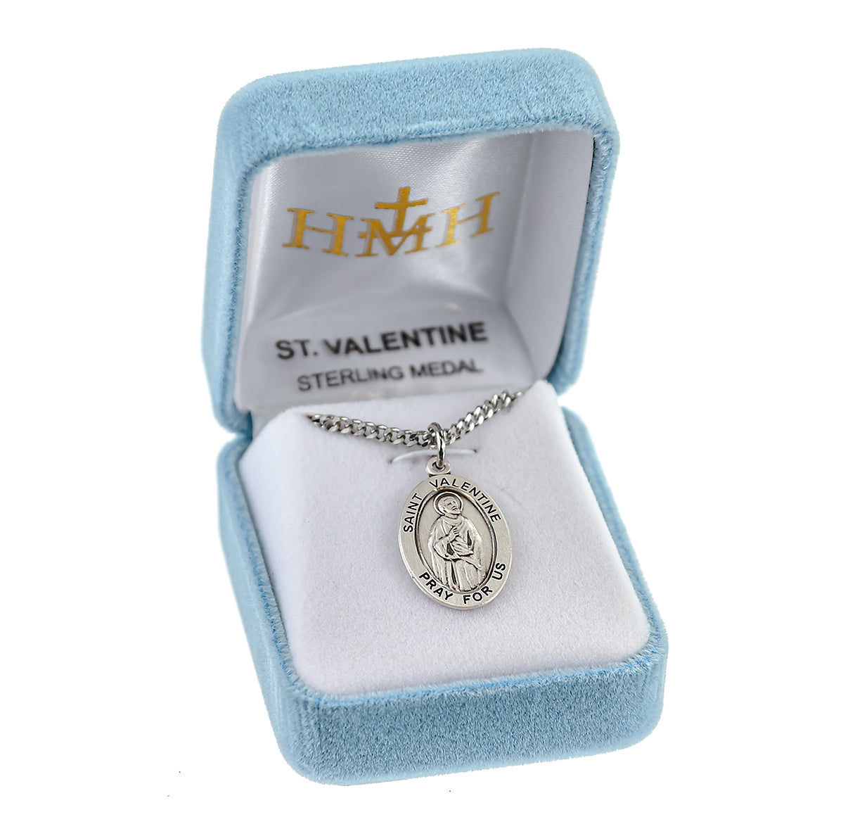 Patron Saint Valentine Oval Sterling Silver Medal