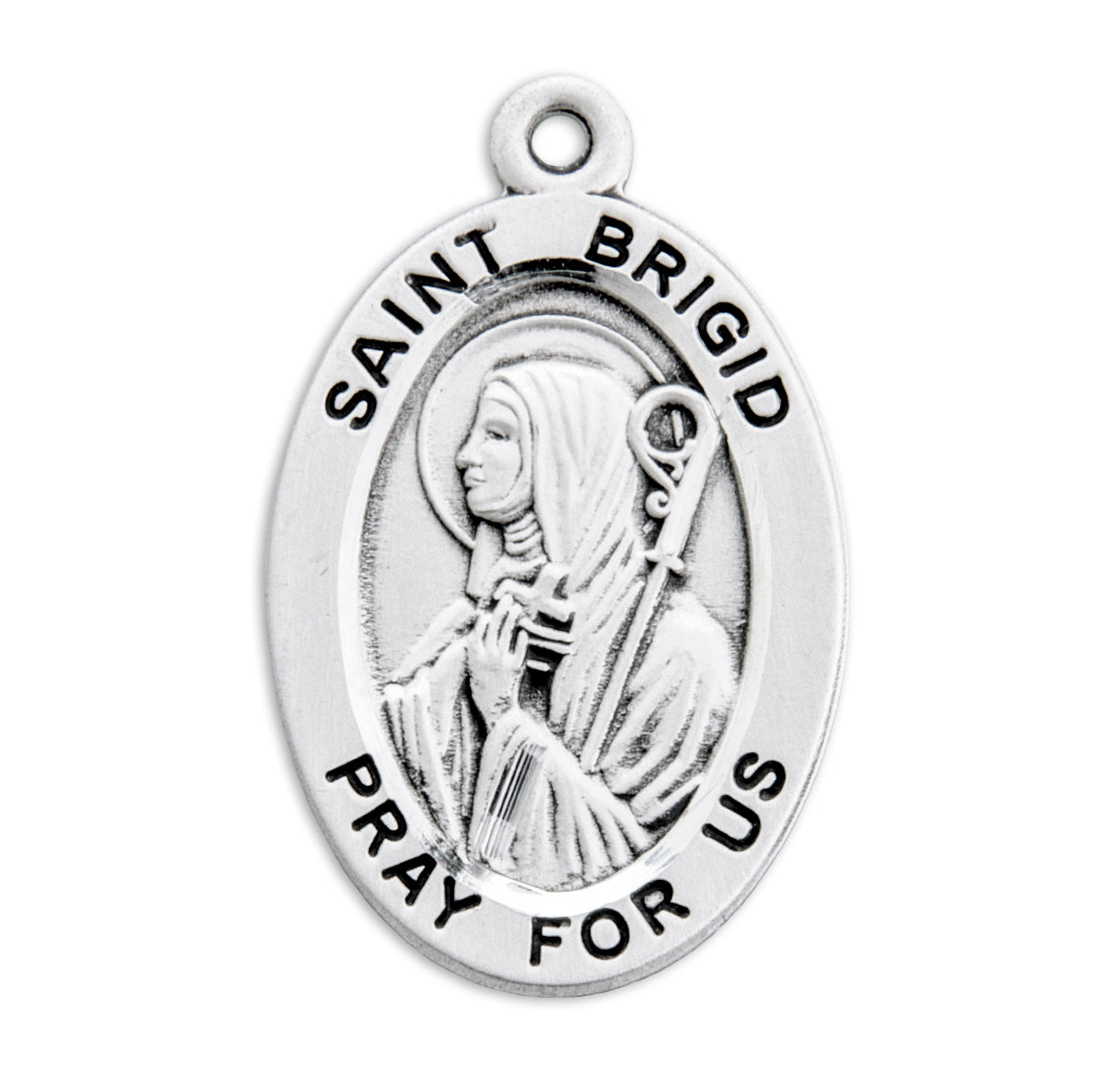 Patron Saint Brigid Oval Sterling Silver Medal