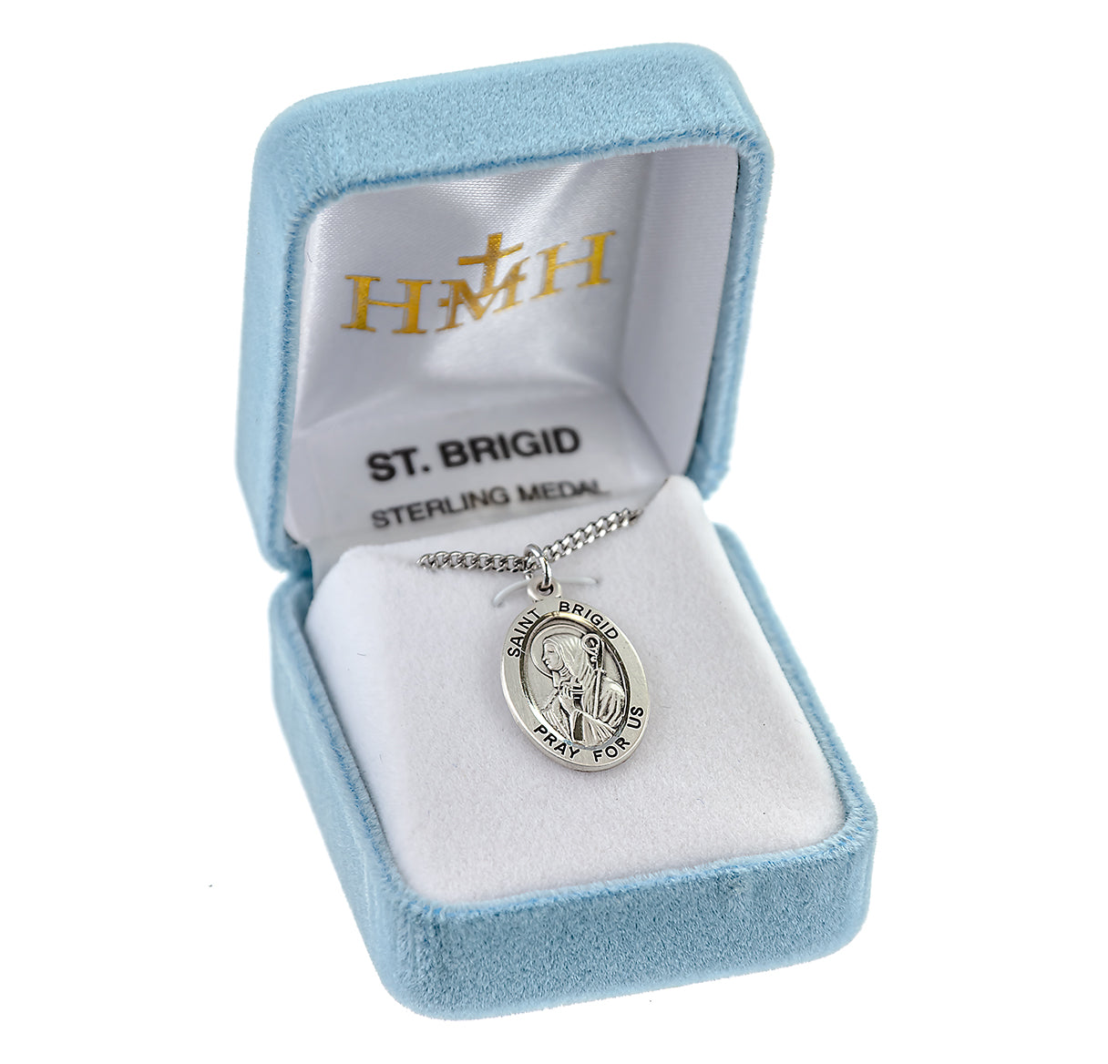 Patron Saint Brigid Oval Sterling Silver Medal