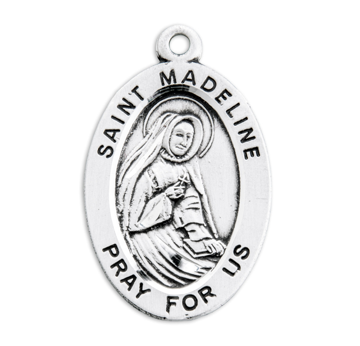 Patron Saint Madeline Oval Sterling Silver Medal
