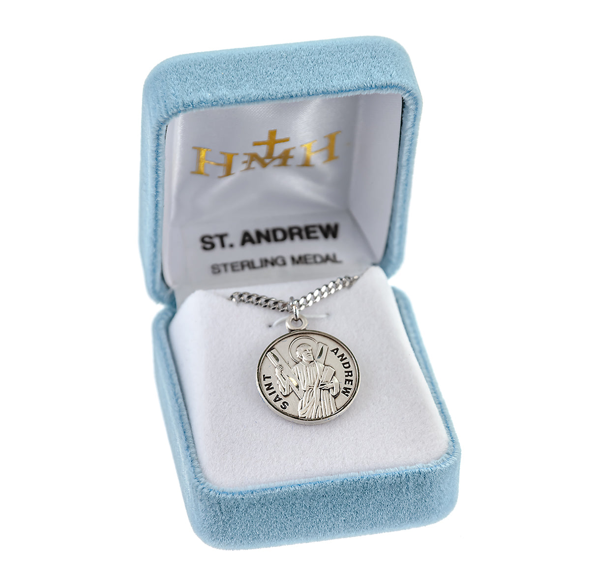 Saint Andrew Round Sterling Silver Medal