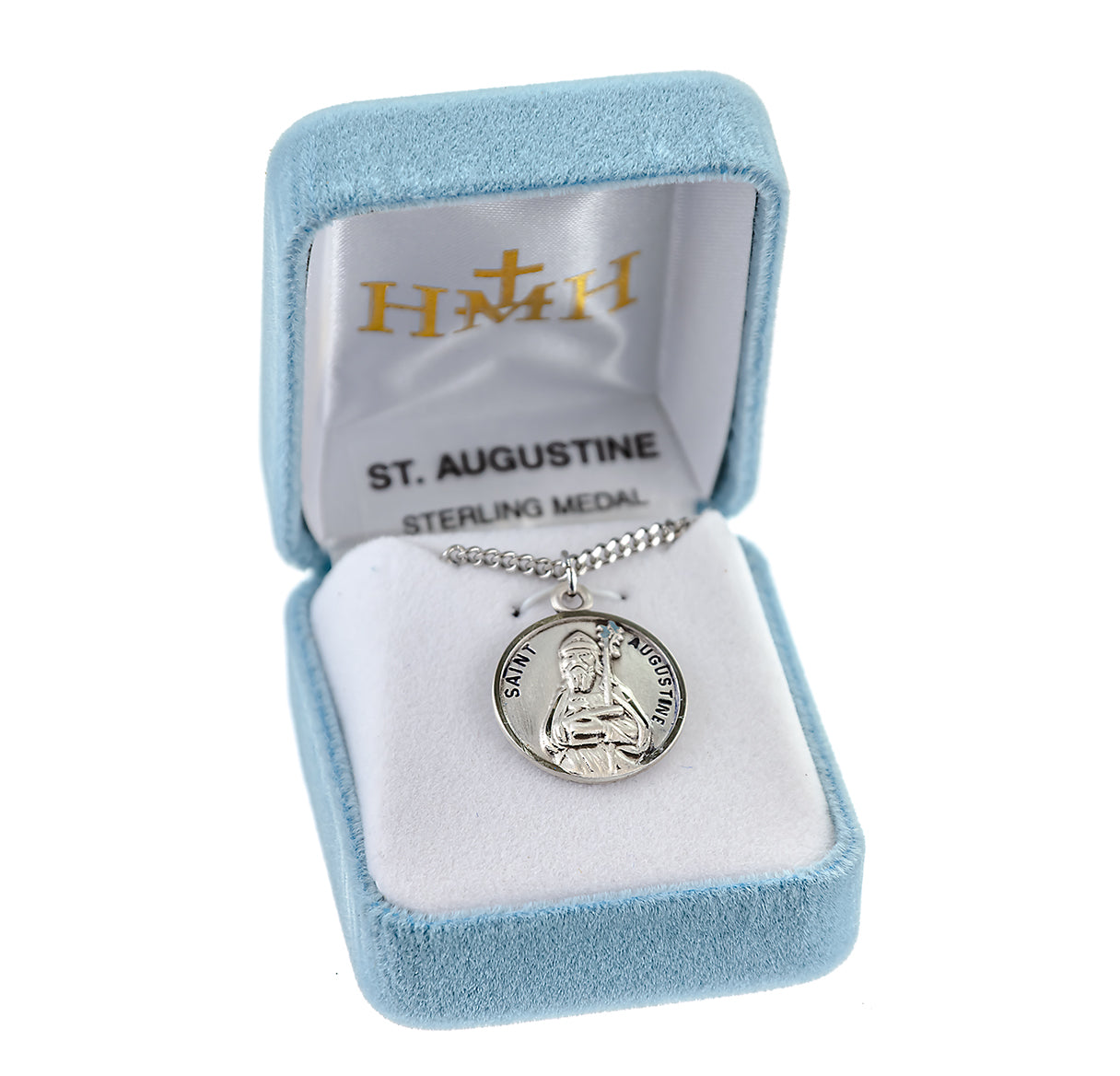 Saint Augustine Round Sterling Silver Medal