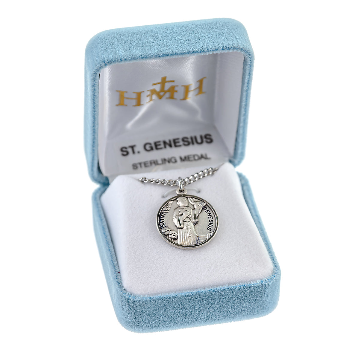 Saint Genesius Round Sterling Silver Medal