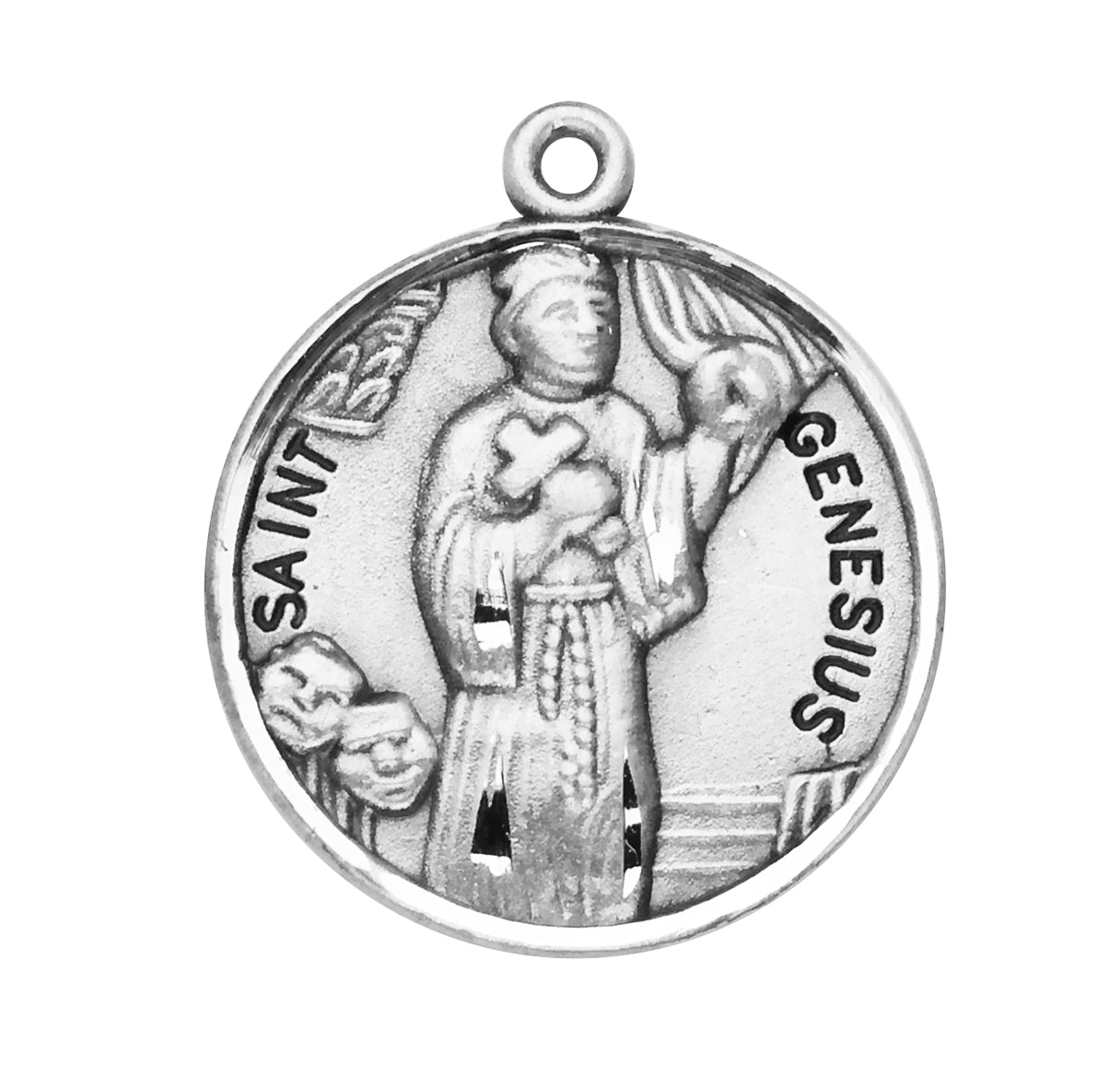Saint Genesius Round Sterling Silver Medal