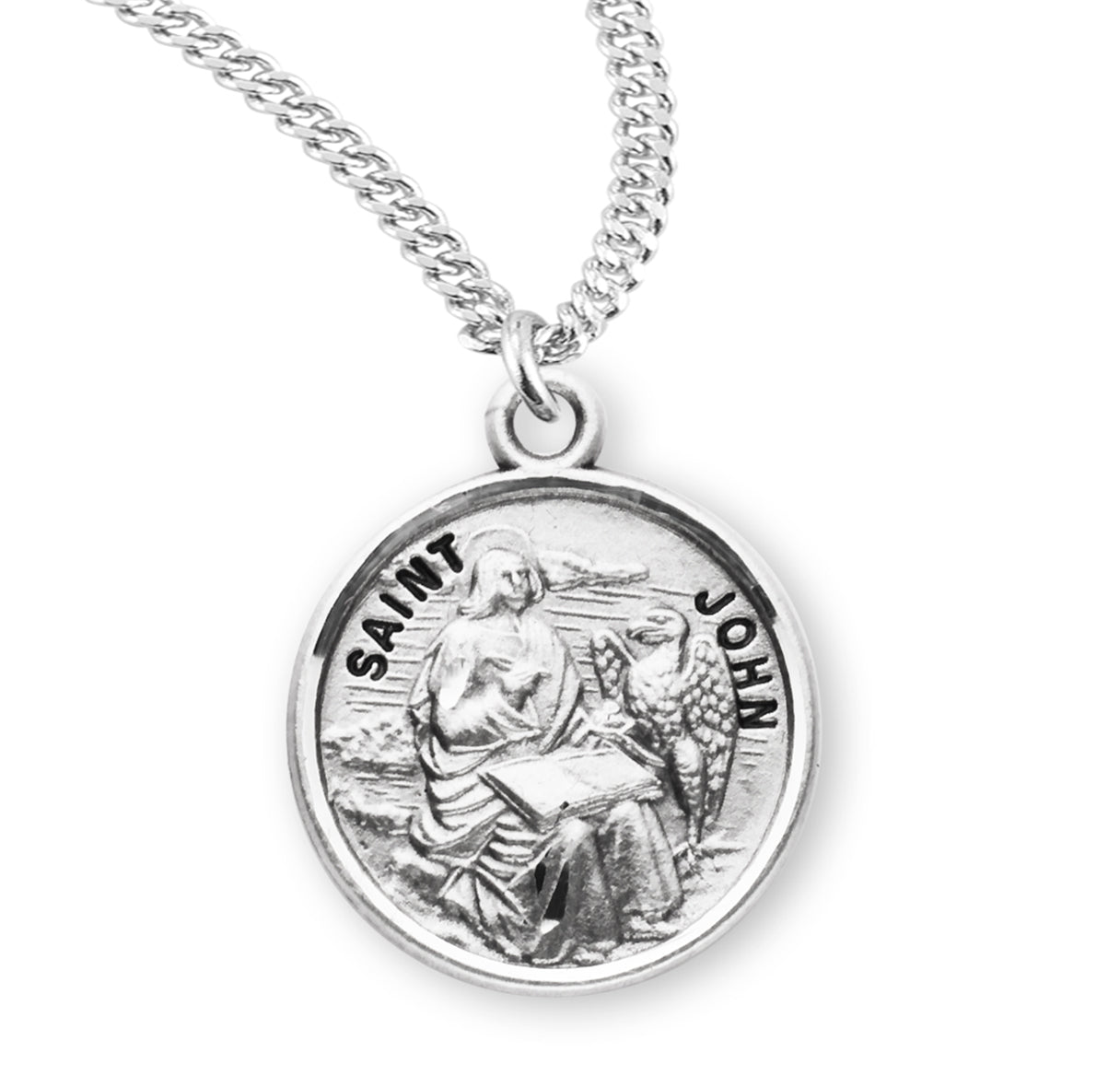 Saint John the Evangelist Round Sterling Silver Medal