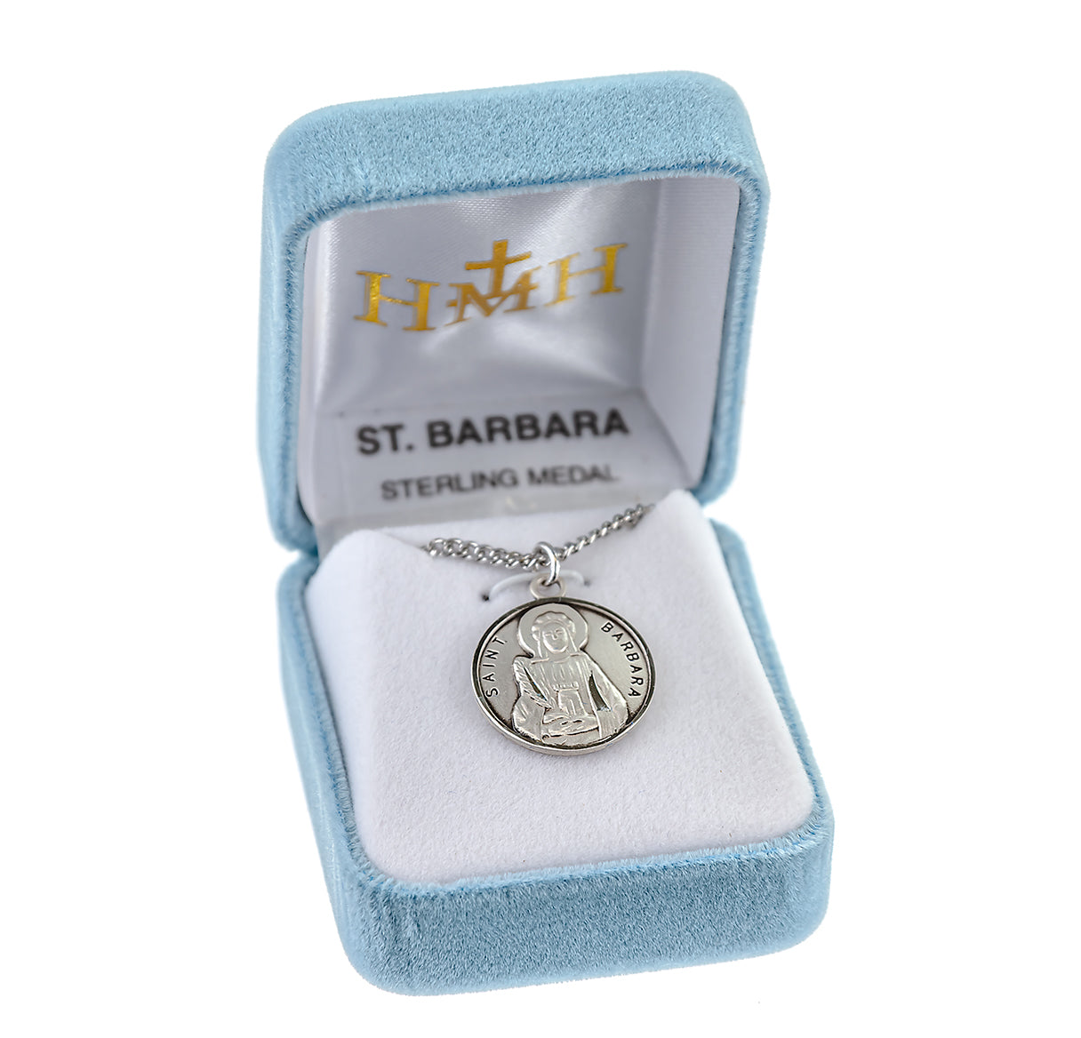 Saint Barbara Round Sterling Silver Medal