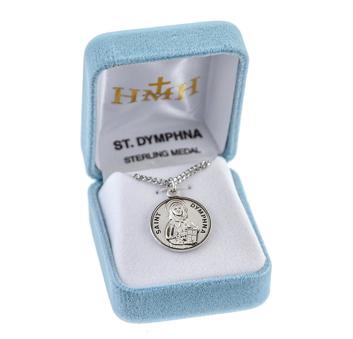 Saint Dymphna Round Sterling Silver Medal