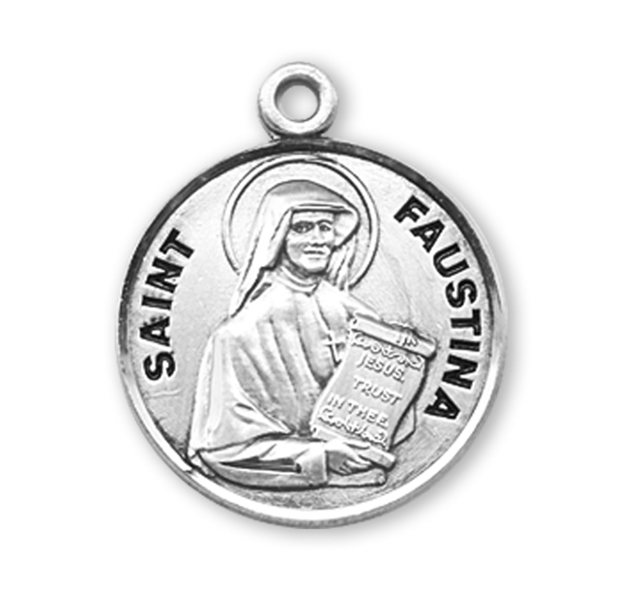 Saint Maria Faustina Round Sterling Silver Medal