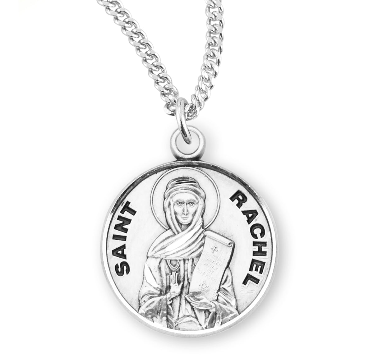 Saint Rachel Round Sterling Silver Medal