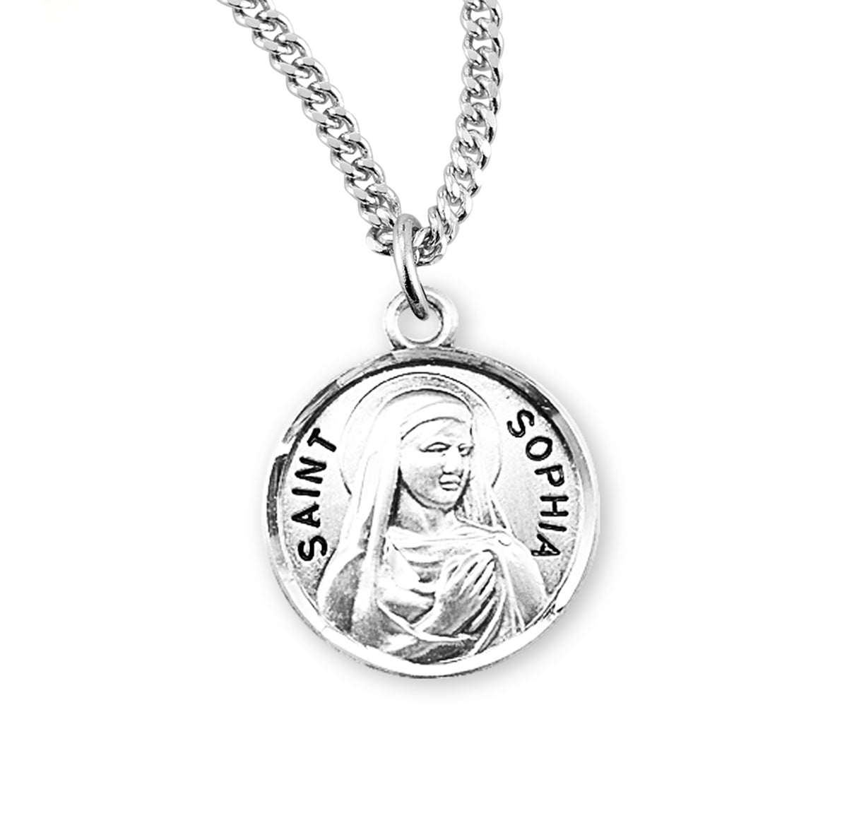 Saint Sophia Round Sterling Silver Medal